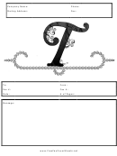Monogram T Fax Cover Sheet Template