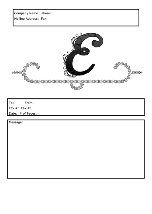 Monogram E Fax Cover Sheet Template Printable pdf