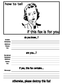 For You - Fax Cover Sheet