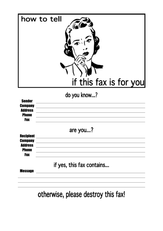 For You - Fax Cover Sheet Printable pdf