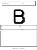 Monogram B Fax Cover Sheet Template - Black And White