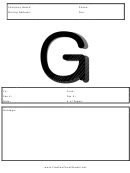 Monogram G Fax Cover Sheet Template - Black And White