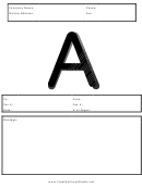 Monogram A Fax Cover Sheet Template - Black And White