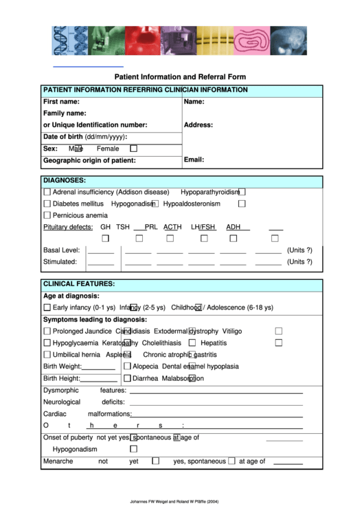 Fillable Patient Information And Referral Form Printable pdf