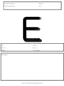 Monogram E Fax Cover Sheet Template - Black And White