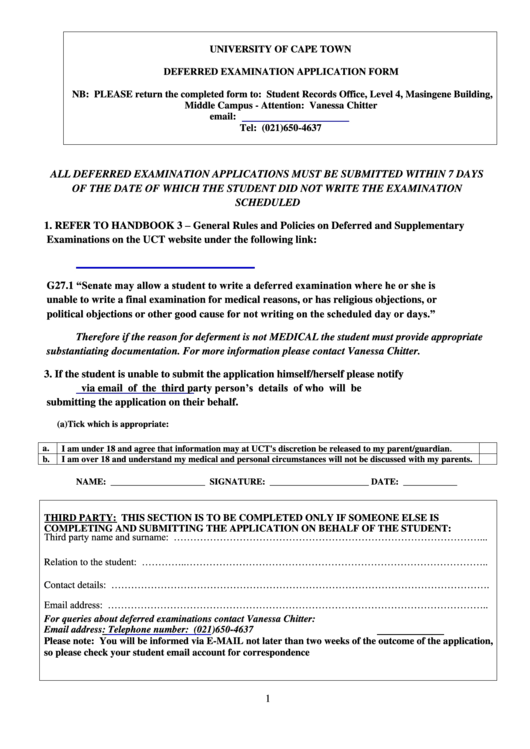 University Of Cape Town Dp Certificate Form Printable pdf