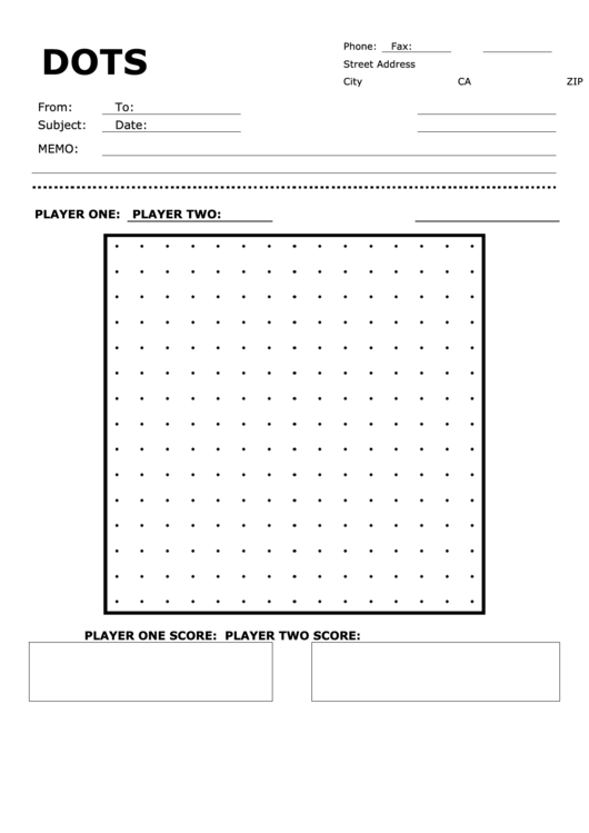 Games Fax Cover Sheet - Dots