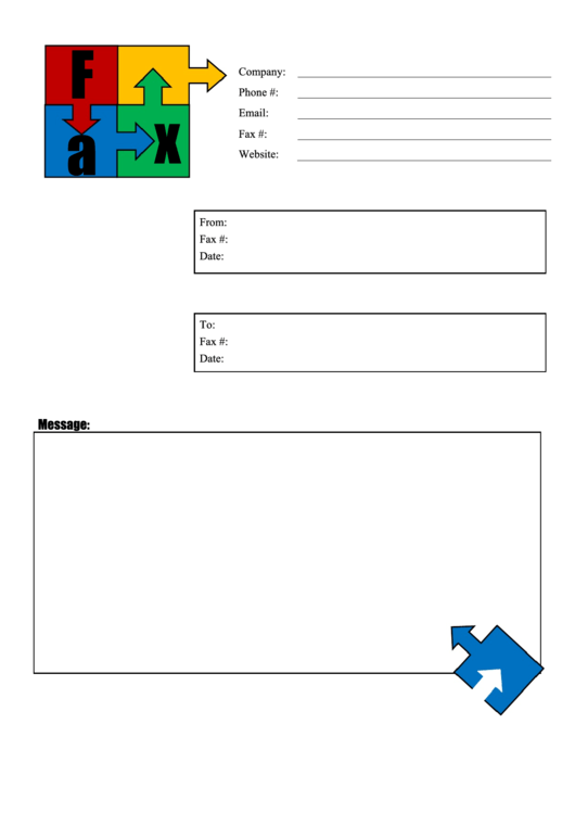 Puzzle - Fax Cover Sheet Template Printable pdf