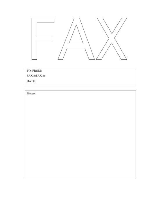 Fax Cover Sheet - Black And White Printable pdf