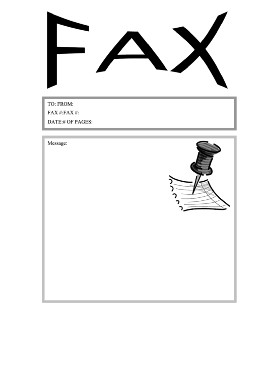 Push Pin - Fax Cover Sheet Printable pdf