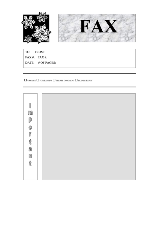 Snowflakes - Fax Cover Sheet Printable pdf