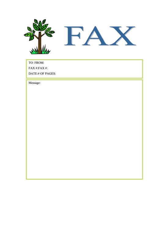 Tree - Fax Cover Sheet Printable pdf