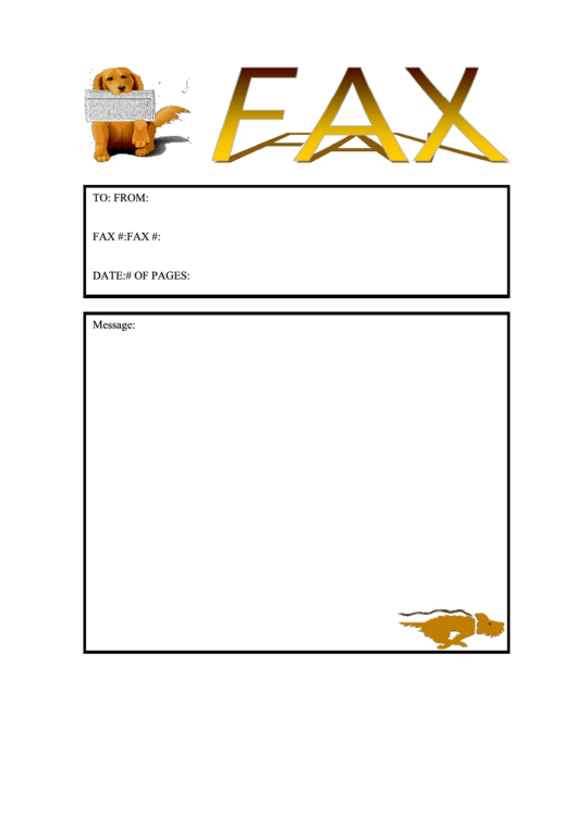 Dog - Fax Cover Sheet Printable pdf