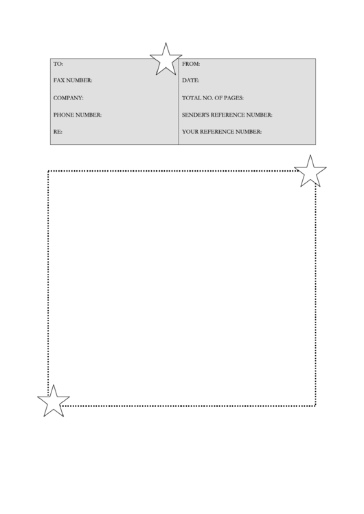 Stars Fax Cover Sheet Printable pdf