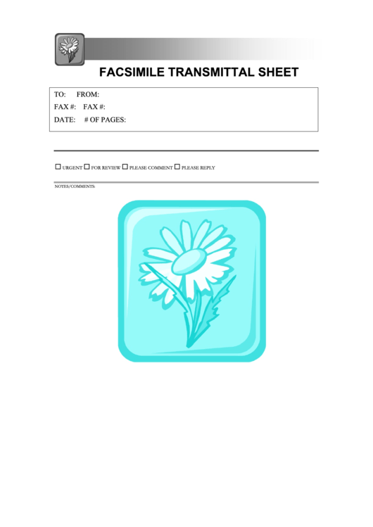 Flower Fax Cover Sheet Printable pdf