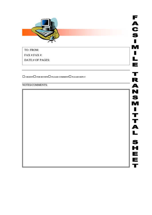 Computer Fax Cover Sheet Printable pdf
