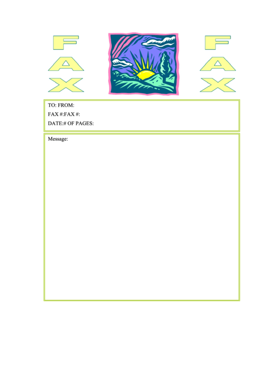 Sunset - Fax Cover Sheet Printable pdf