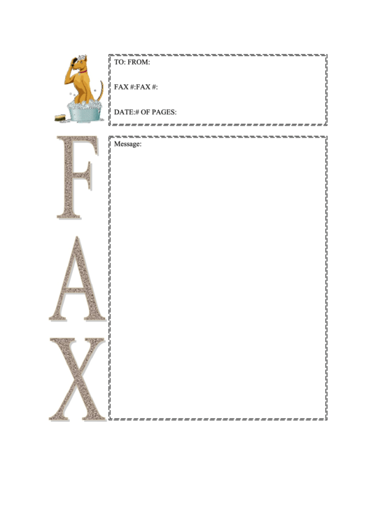 Dog Wash - Fax Cover Sheet Printable pdf