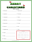 Christmas Word Jumble Activity Sheet