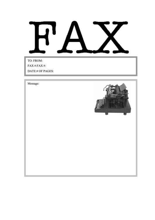 Typewriter - Fax Cover Sheet Printable pdf
