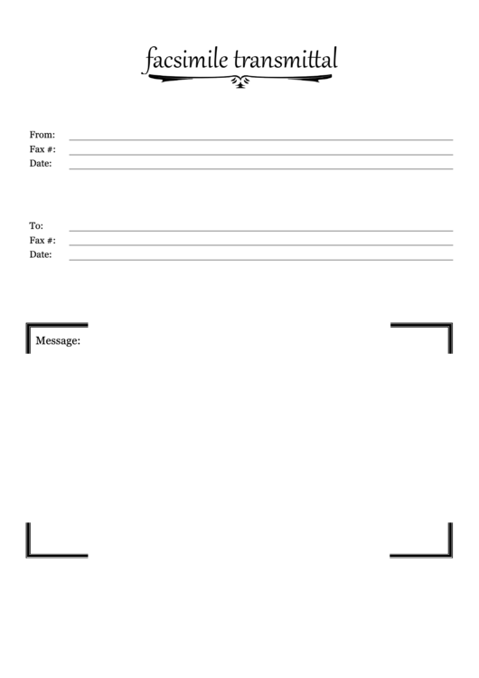 Facsimile Template Printable pdf