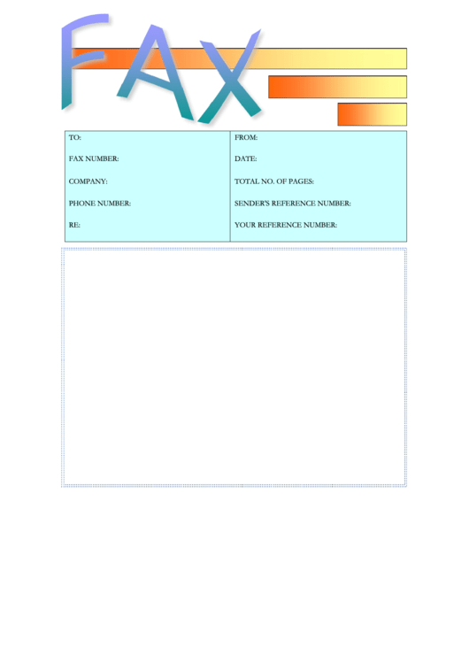 Blue And Orange Fax Cover Sheet Printable pdf