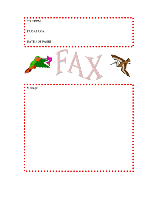 Birds - Fax Cover Sheet Printable pdf