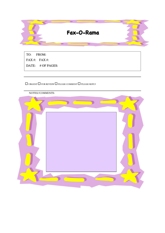 Pink And Yellow Fax Cover Sheet Printable pdf