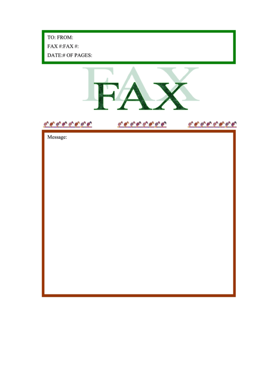 Red And Green Fax Cover Sheet Printable pdf