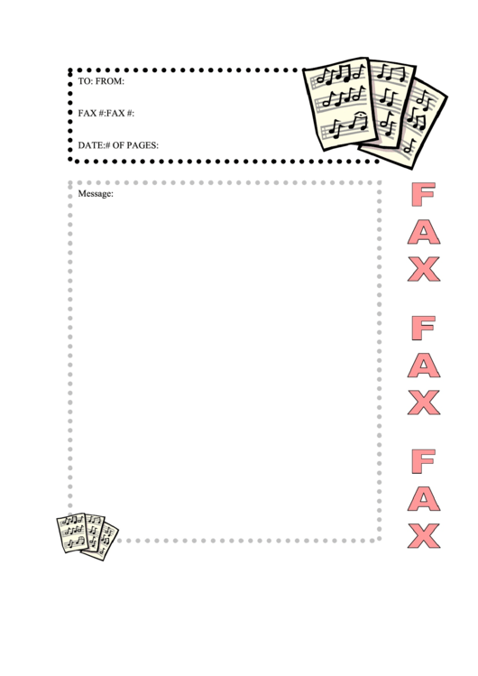 Music - Fax Cover Sheet Printable pdf