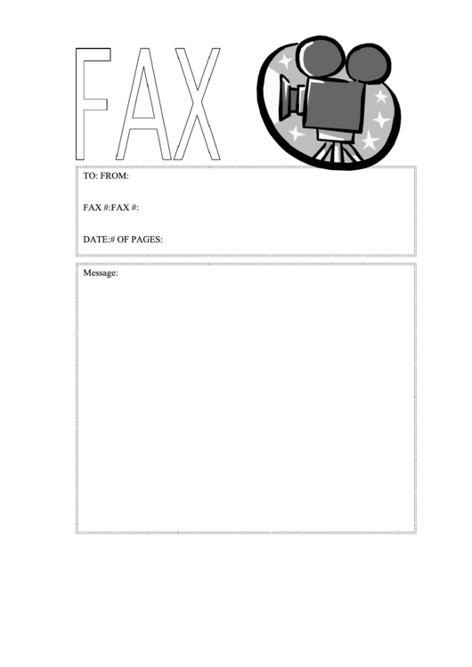 Movie Camera - Fax Cover Sheet Printable pdf