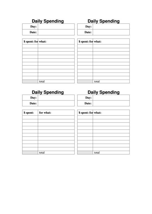 Daily Budget Template Printable pdf