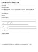 Special Event Planning Form