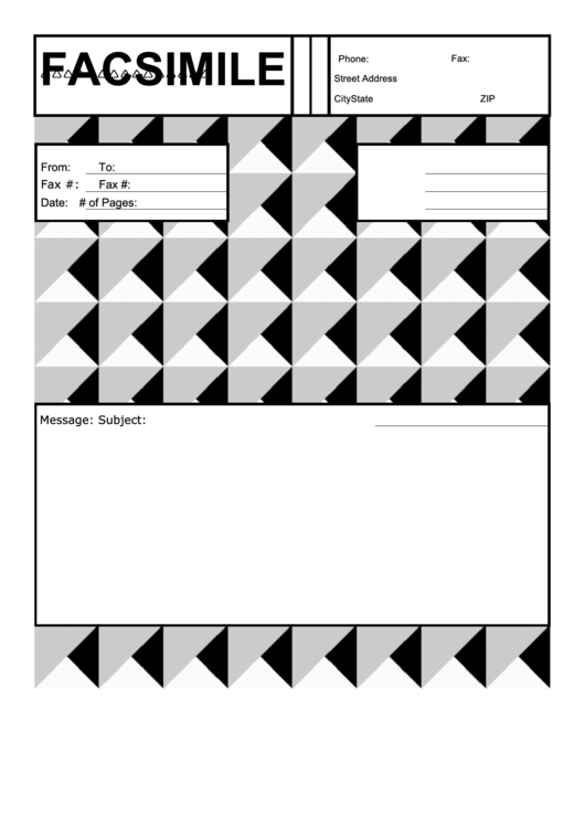 Facsimile Template - Stylish Triangles Printable pdf