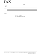 Personal Fax Cover Sheet Template