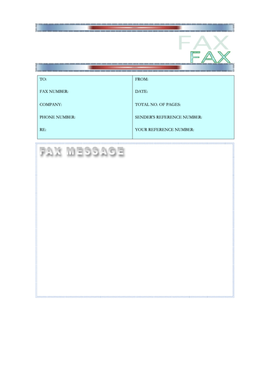 Blue Fax Cover Sheet Printable pdf