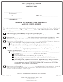 Motion To Remove Case From Call And/or Other Relief Form - Circuit Court Of Illinois