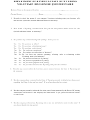 Voluntary Disclosure Questionnaire - Wyoming Department Of Revenue