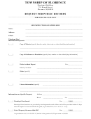 Request For Public Records Form - Township Of Florence