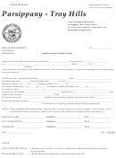 Application For Septic System Form - Health Department, Township Of Parsippany - Troy Hills