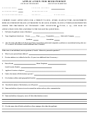 Application For Beer Permit Form - County Of Hamilton, Tennessee