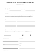 Form Rw-08 - Certification Of Notice Under Pa. O.c. Rule 10.5