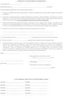 Affidavit As To Judgments And/or Liens Form