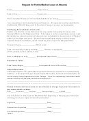 Request For Family/medical Leave Of Absence Form