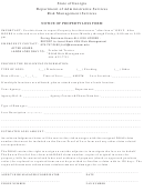 Notice Of Property Loss Form - Department Of Administrative Services, State Of Georgia