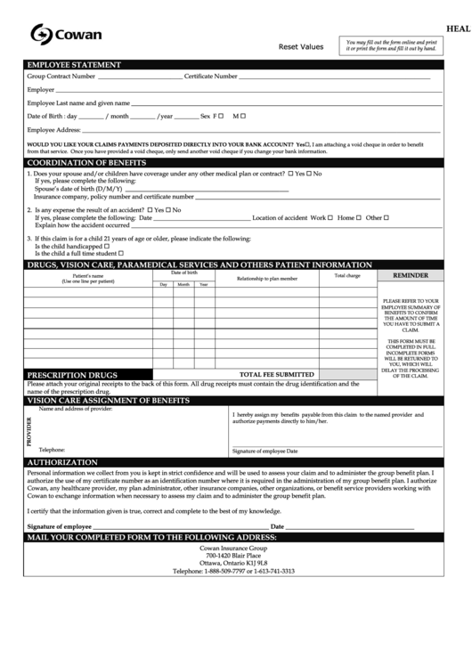 Fillable Healthcare Claim Form Printable pdf