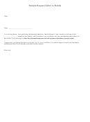 Sample Request Letter To Family