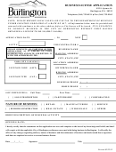 Business License Application - City Of Burlington, Washington - 2012