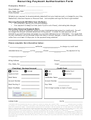 Recurring Payment Authorization Form With Credit Card