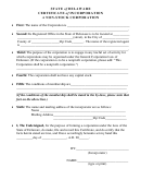 Certificate Of Incorporation A Non-stock Corporation Form